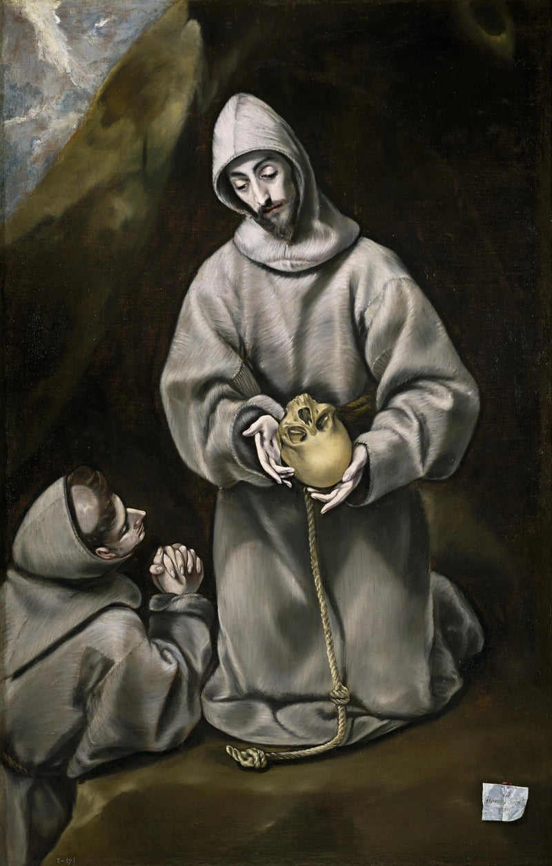 Assis Saint François d'Assise ve kardeş Léon, ölüm üzerine meditasyon - El Greco