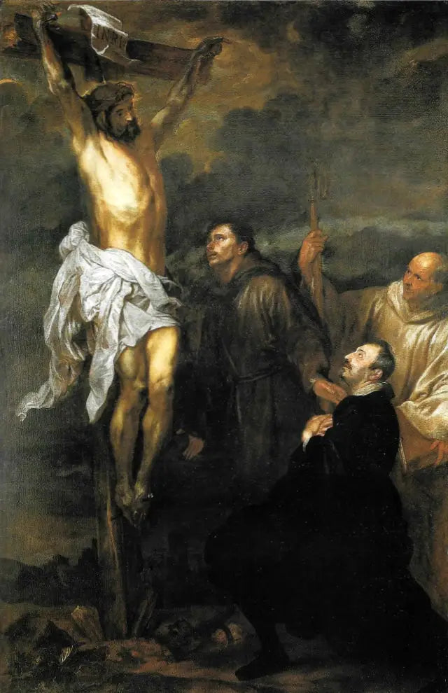 Francesco Orero tarafından sevilen Çarmıha Gerilmiş İsa, Azizler François ve Bernard - Antoine van Dyck