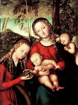 İsa Anası ve Aziz Katerina ile - Lucas Cranach the Elder