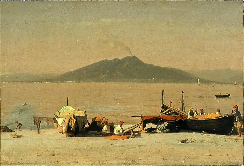 Marina Grande, Capri'den Vezüv Yanardağı - Sanford Robinson Gifford