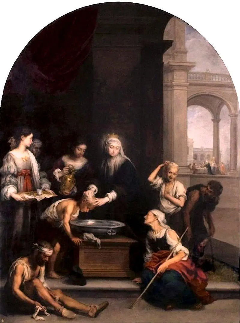 sainte Élisabeth teigneye bakarken - Bartolome Esteban Murillo