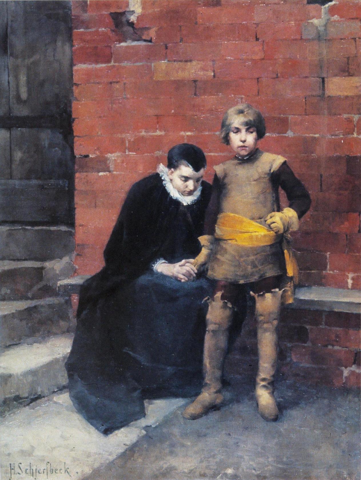 Linköpingin vankilan ovella vuonna 1600 - Helene Schjerfbeck
