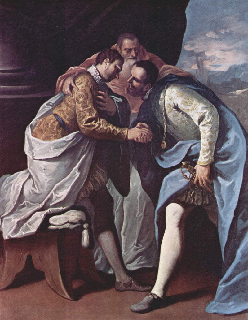 Paul III, François Ier ve Charles Quint'i barıştırıyor - Sebastiano Ricci