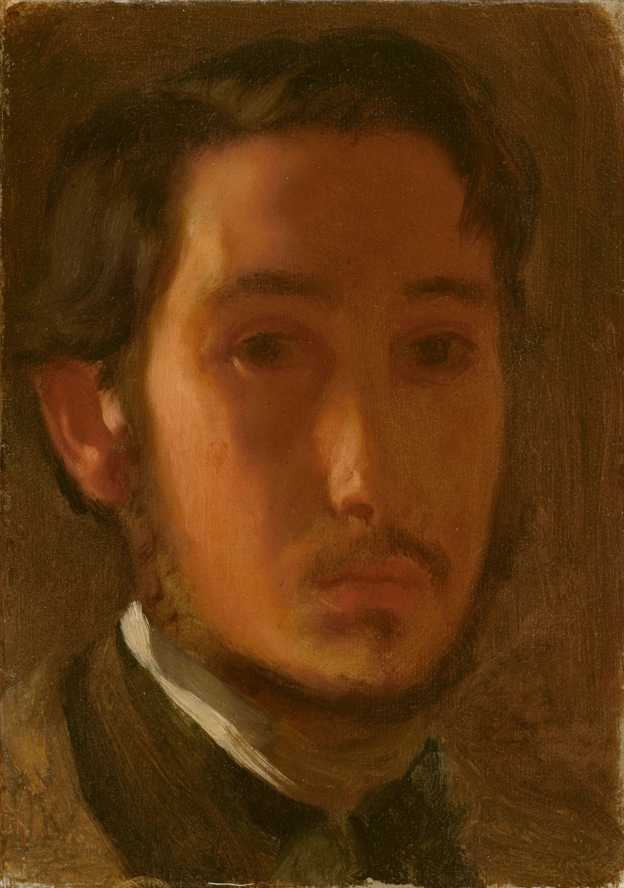 Reproduction du tableau « Autoportrait au col blanc - Edgar Degas » par Alpha Reproduction en peinture à l’huile