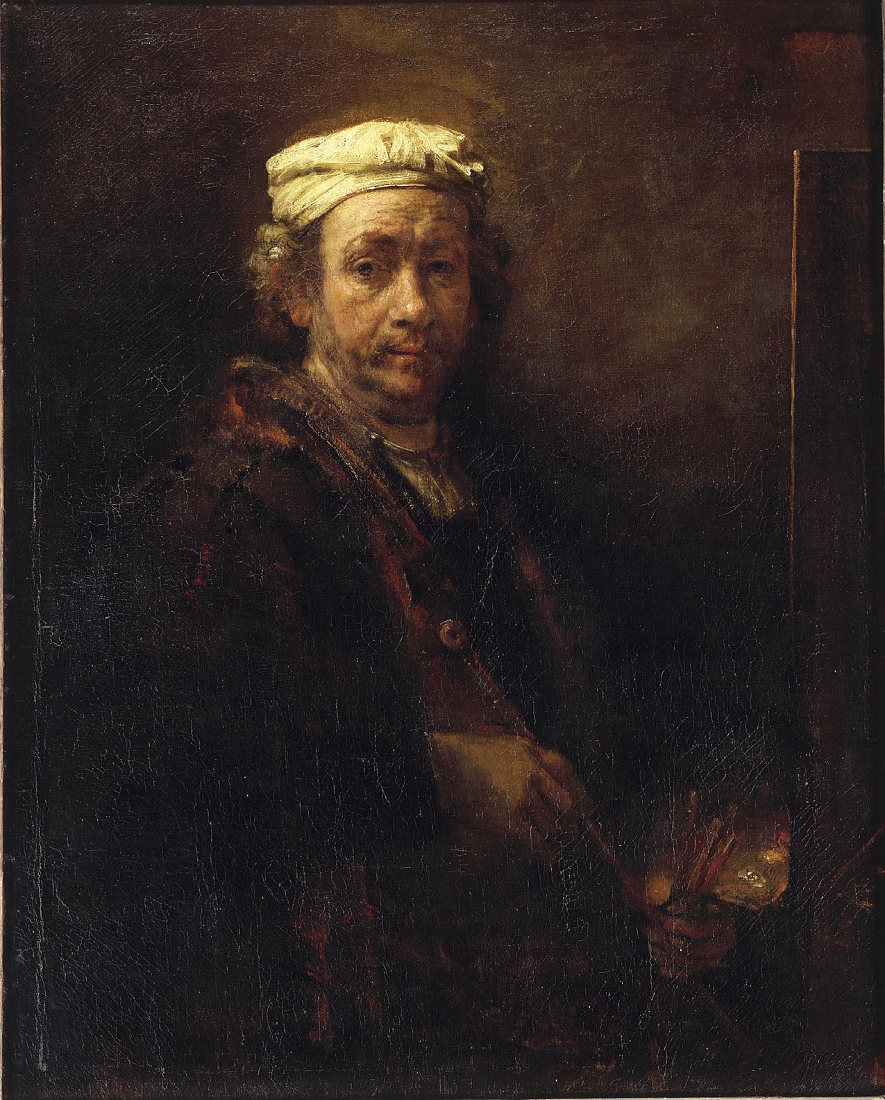 Reproduction du tableau « Autoportrait au chevalet - Rembrandt » par Alpha Reproduction en peinture à l’huile
