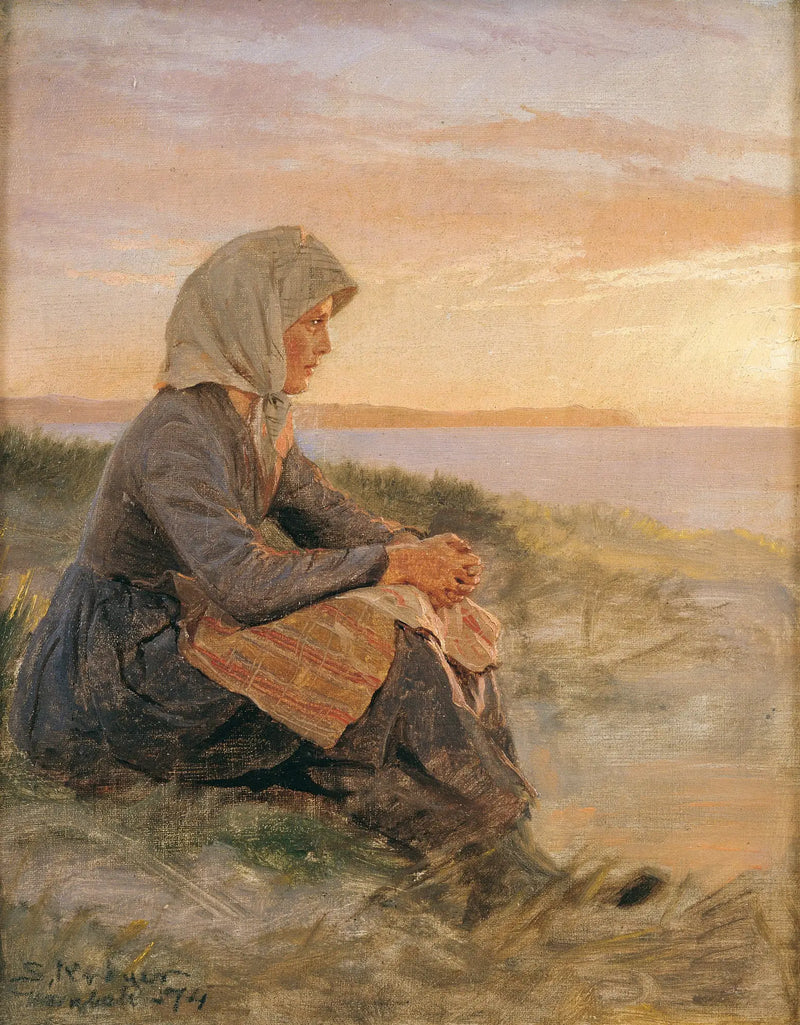 Balıkçı Kızı Oturmuş, Hornbæk - Peder Severin Krøyer