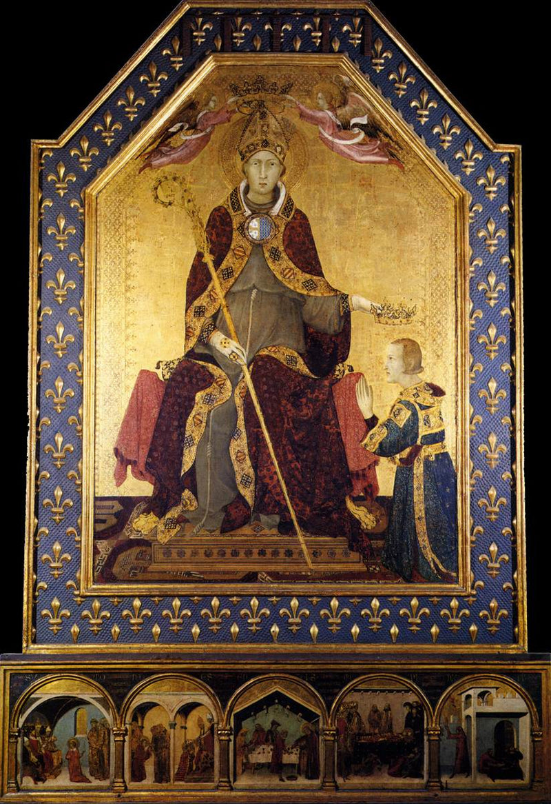 Saint Louis de Toulouse taçlandırıyor Robert d'Anjou - Simone Martini