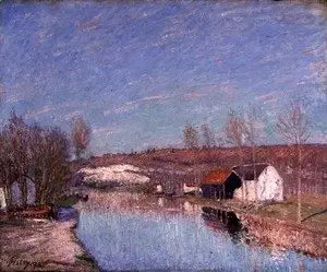 Le Loing ve Saint-Nicaise Tepesi - Şubat öğleden sonrası - Alfred Sisley