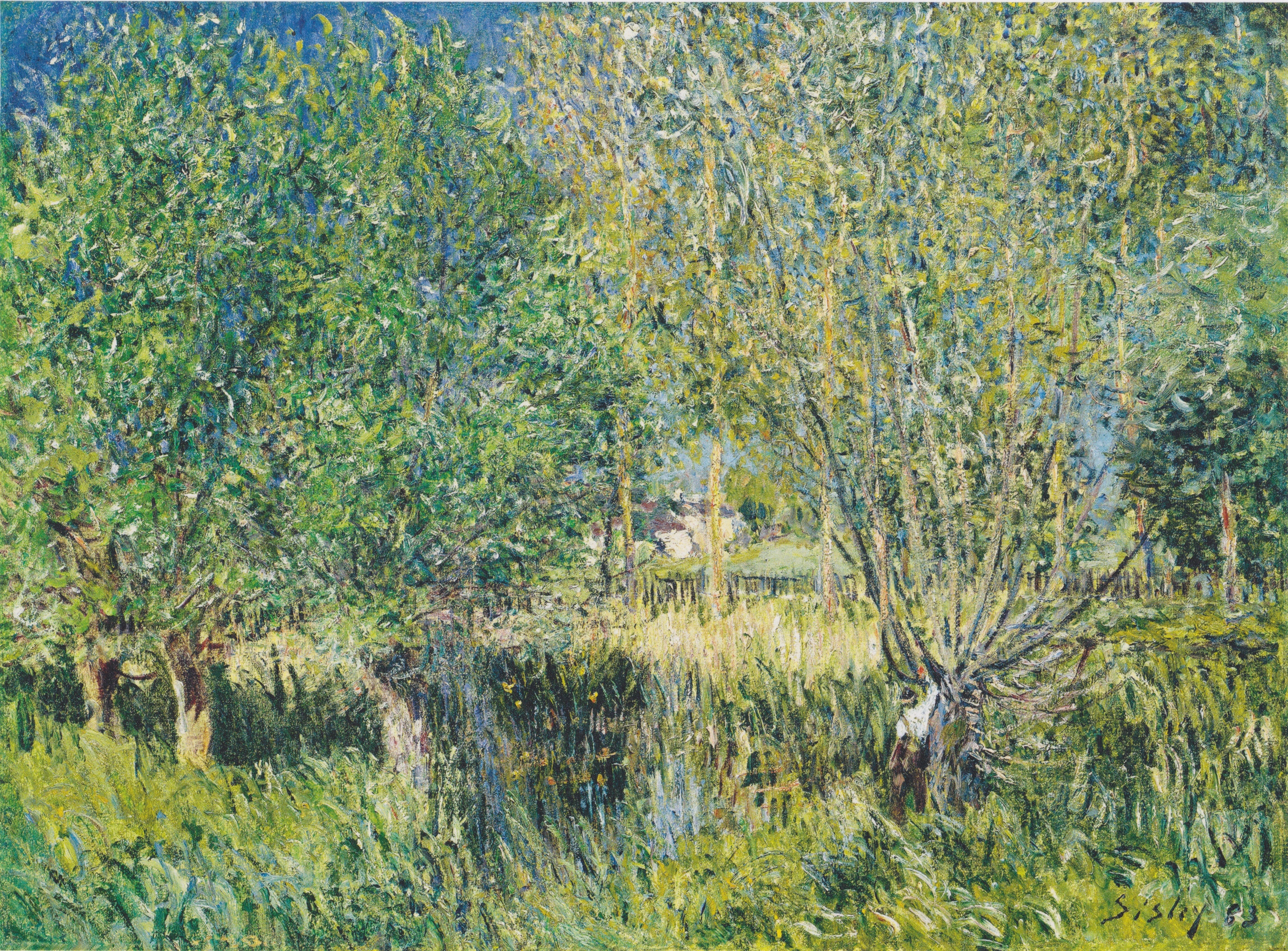 Reproduction du tableau « Saules au bord de l'Orvanne - Alfred Sisley » par Alpha Reproduction en peinture à l’huile