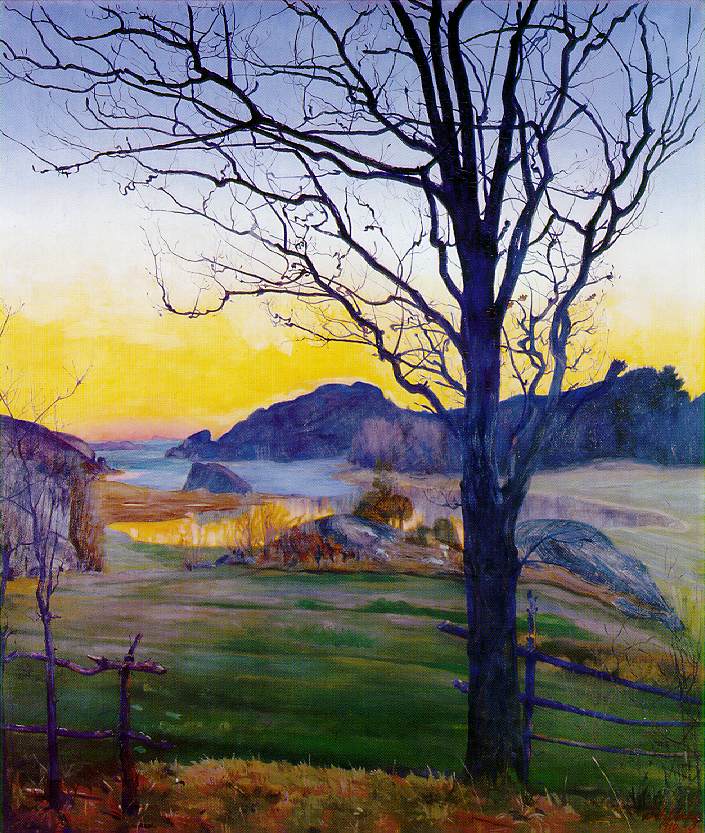 Paysage d’automne, Harald Sohlberg, 1910, peinture à l’huile