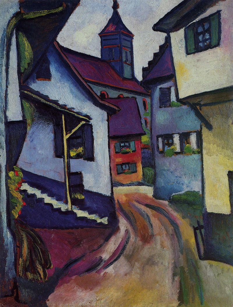 Kandern'deki Kilise ile Sokak - August Macke