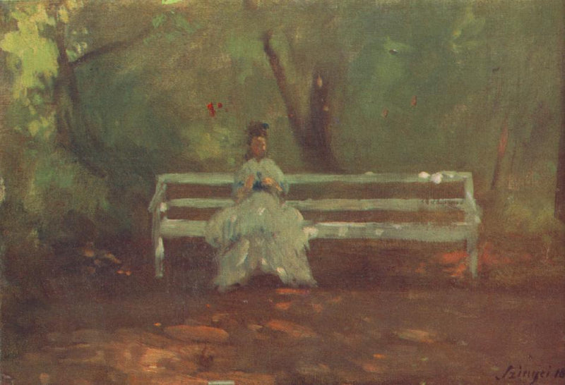 Femme assise dans un jardin - Pál Szinyei Merse