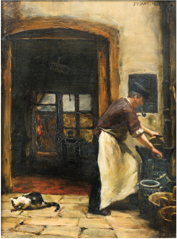 Le boucher à la pipe et au chat - Émile Friant