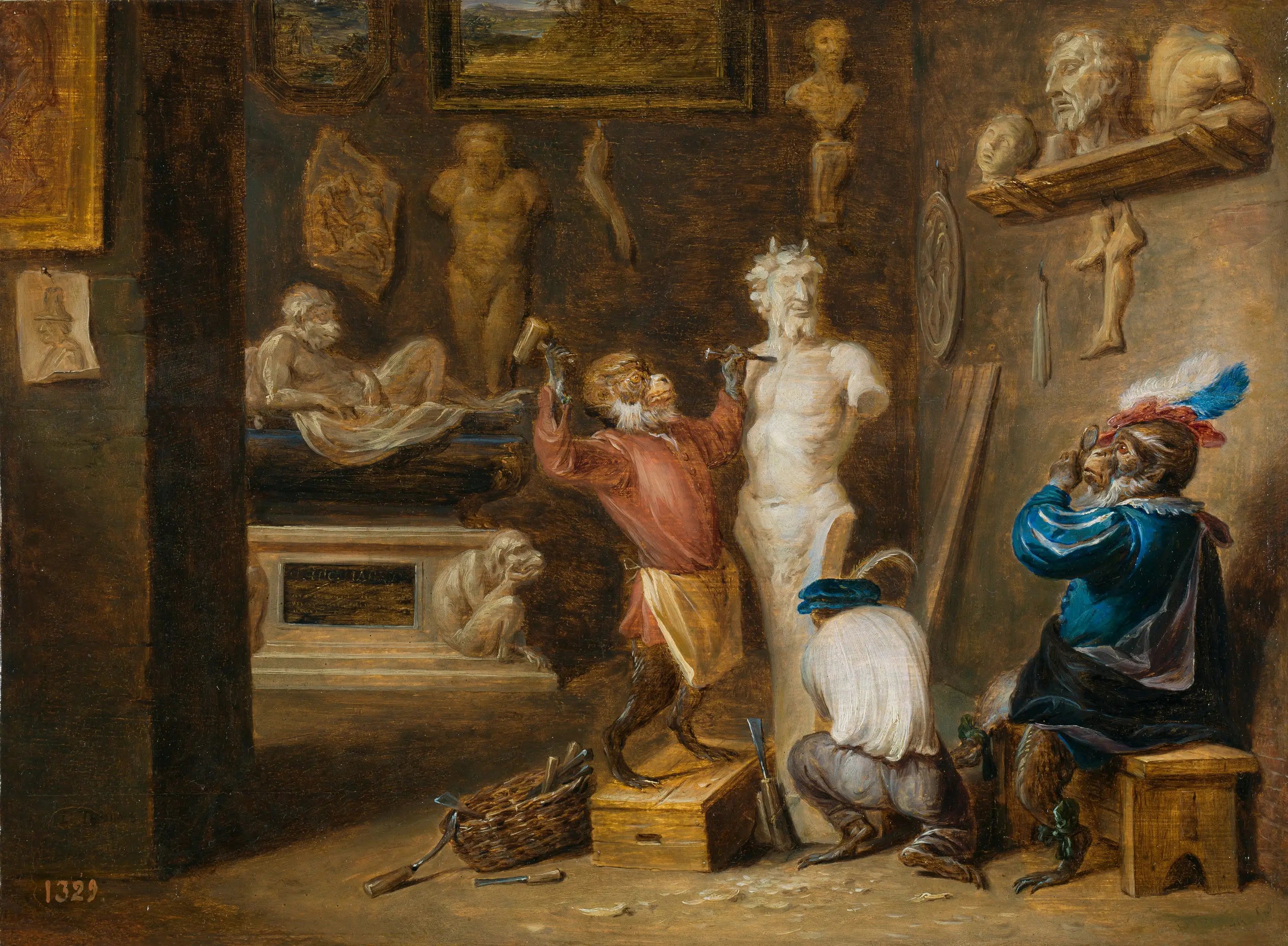 Le Singe sculpteur - David Teniers le Jeune - Alpha Reproduction