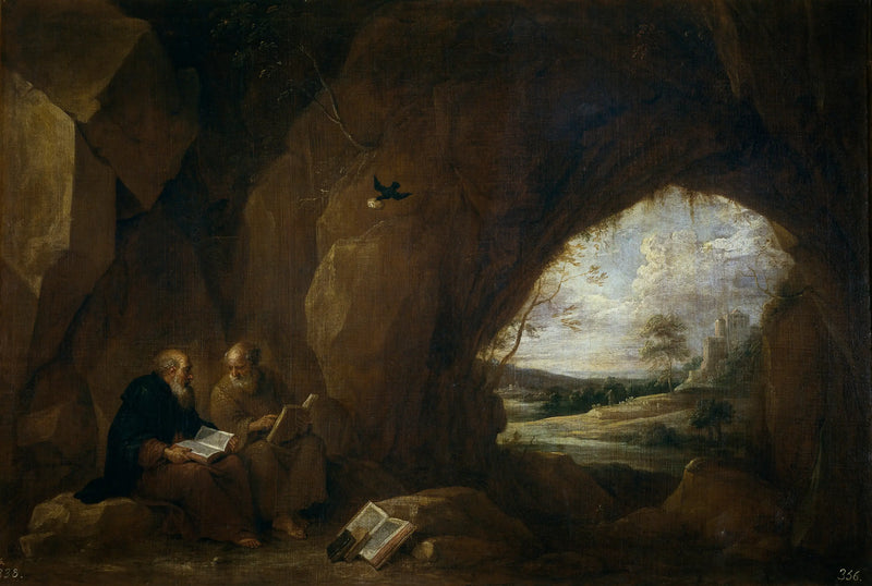 Saint Paul ve Aziz Antoine Rahip bir mağarada - David Teniers genç