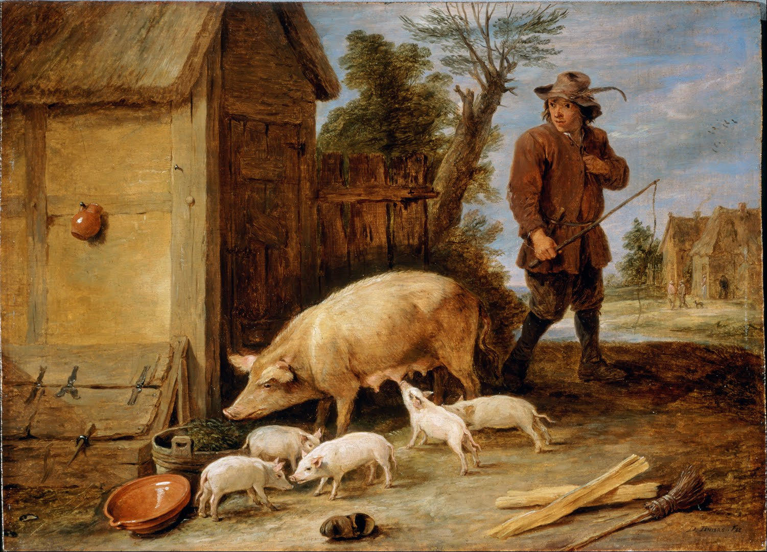 Une truie et sa portée - David Teniers le Jeune