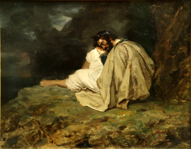 Denizdeki bir kayada uyuyan genç Yunan - Théodore Géricault