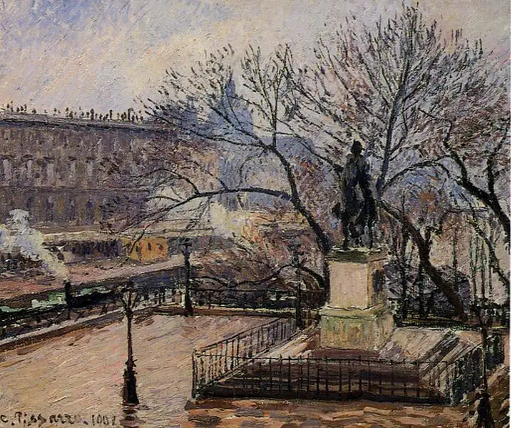 Pont-Neuf'tan Henri IV Heykeli Görünümü - Camille Pissarro