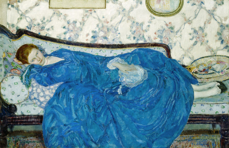 Mavi Elbise - Frederick Carl Frieseke