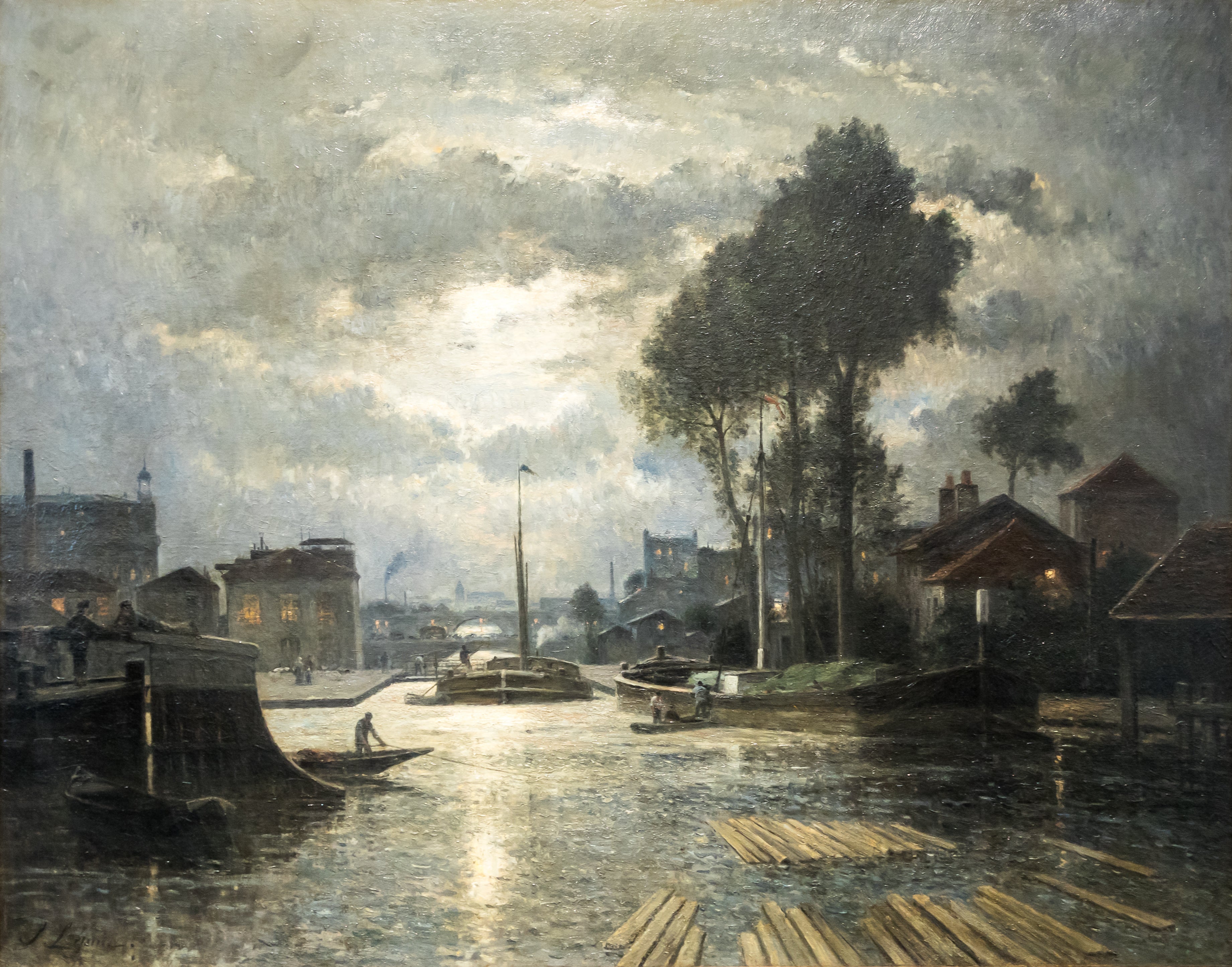 Le canal Saint-Denis vu de la darse de Metz, effet de lune - Stanislas Lépine