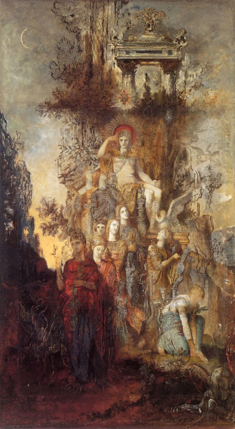 Müze'ler, babaları Apollo'dan ayrılarak dünyayı aydınlatmaya gidiyor - Gustave Moreau
