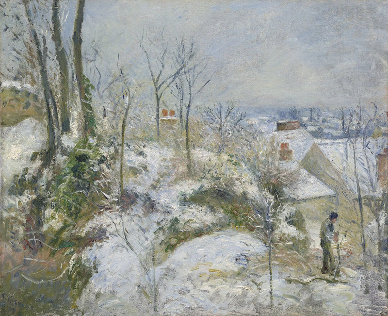 La Garenne, Saint-Denis Tepesi'nde Pontoise, kar etkisi - Camille Pissarro