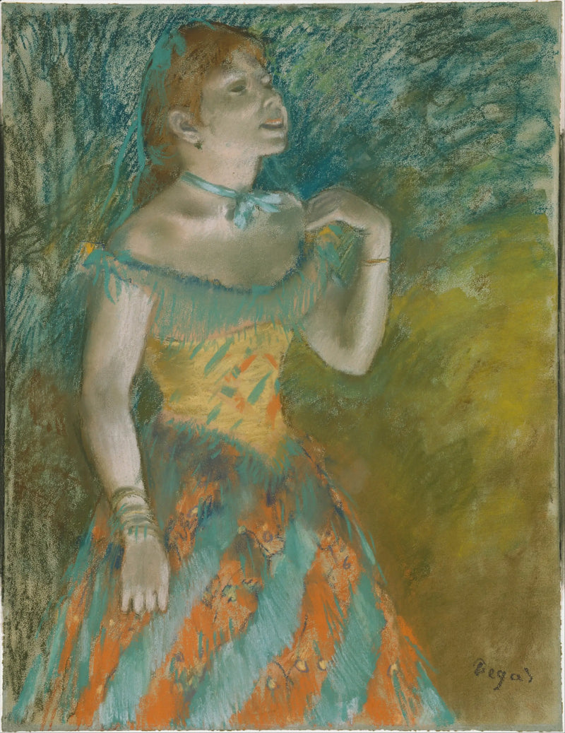 Yeşil Elbiseli Şarkıcı - Edgar Degas