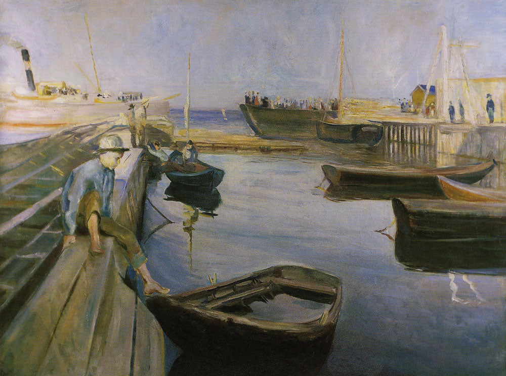 Reproduction du tableau « Le bateau à vapeur arrive - Edvard Munch » par Alpha Reproduction en peinture à l’huile