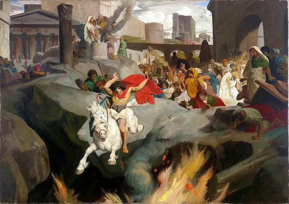 Reproduction du tableau « Le saut de Mettius Curtius - Jean-Léon Gérôme » par Alpha Reproduction en peinture à l’huile