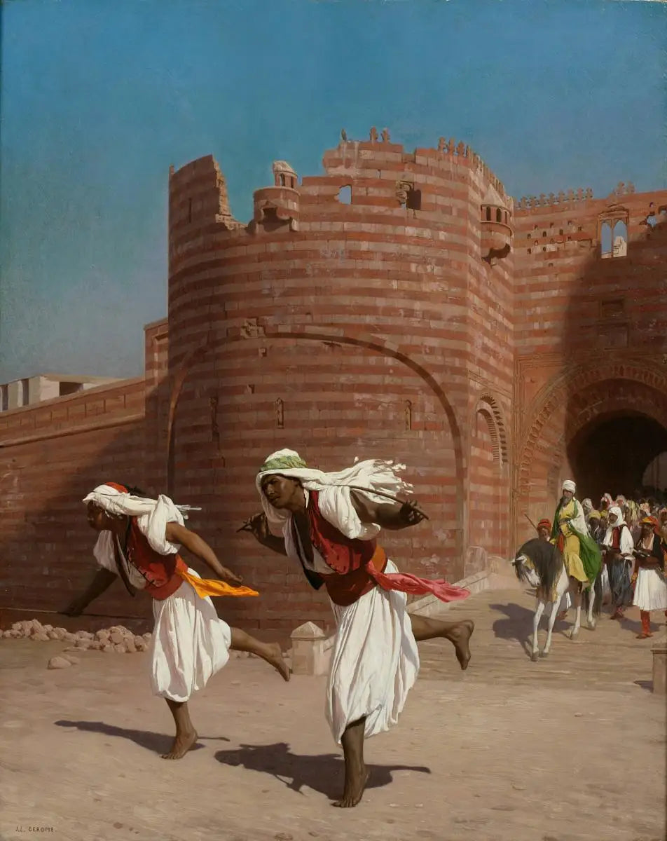 Reproduction du tableau « Les coureurs du Pacha - Jean-Léon Gérôme » par Alpha Reproduction en peinture à l’huile