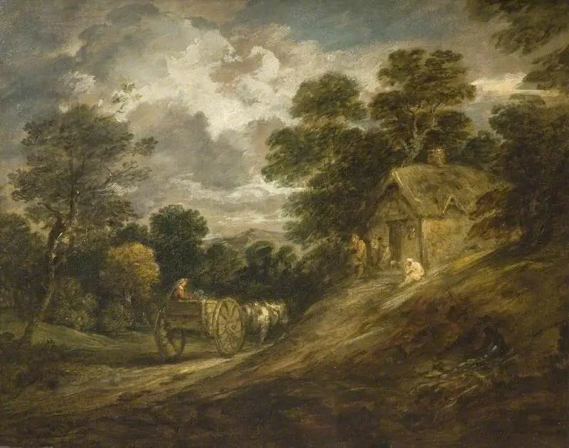 Manzara, bir kulübe ve bir atlı araba ile - Thomas Gainsborough