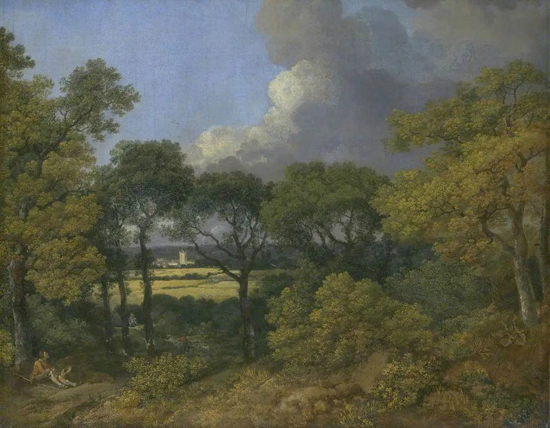 Ağaçlık Manzara ve Dinlenen Bir Çiftçi - Thomas Gainsborough