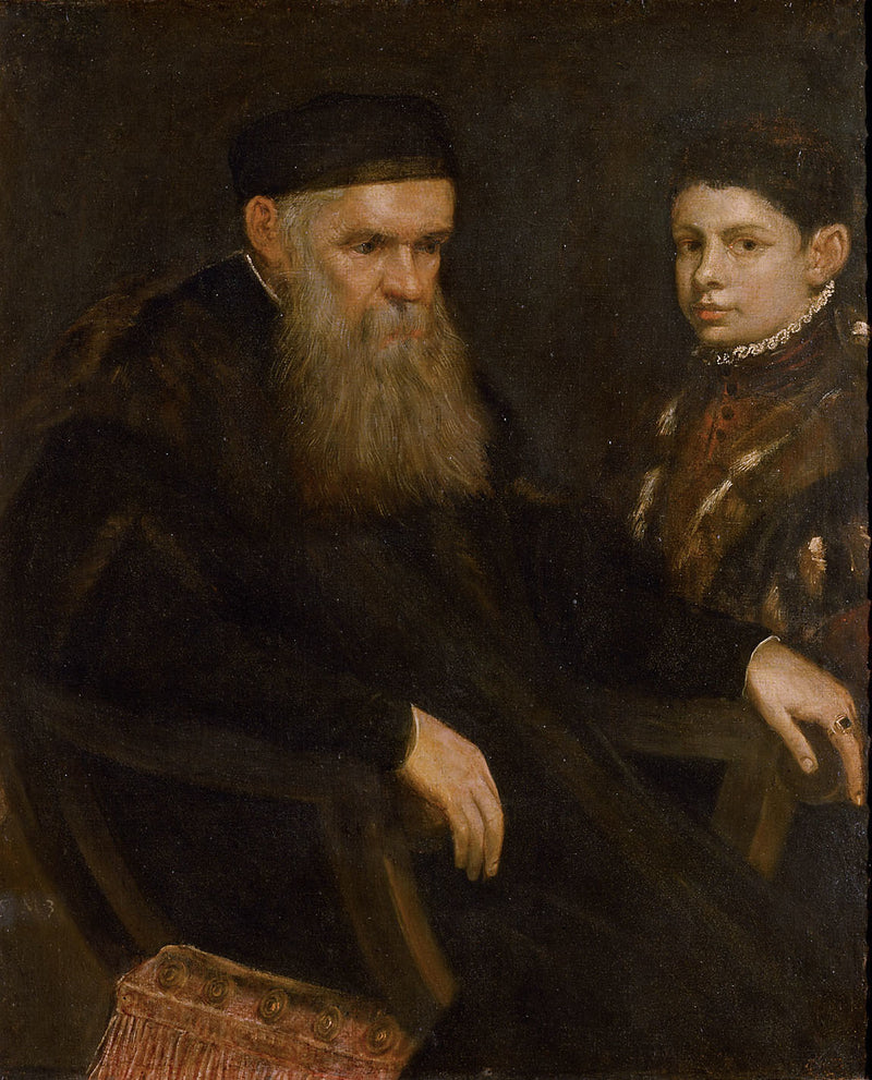 Bir yaşlı adam ve bir çocuk - Jacopo Tintoretto