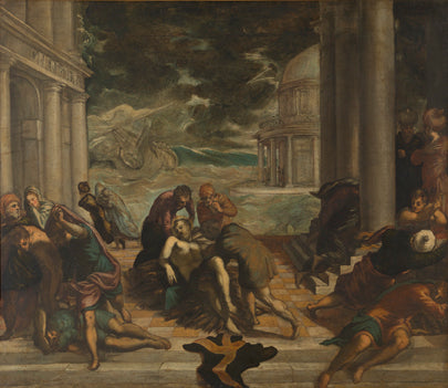 Hristiyanlar tarafından Aziz Mark'ın cesedinin kaldırılması - Jacopo Tintoretto