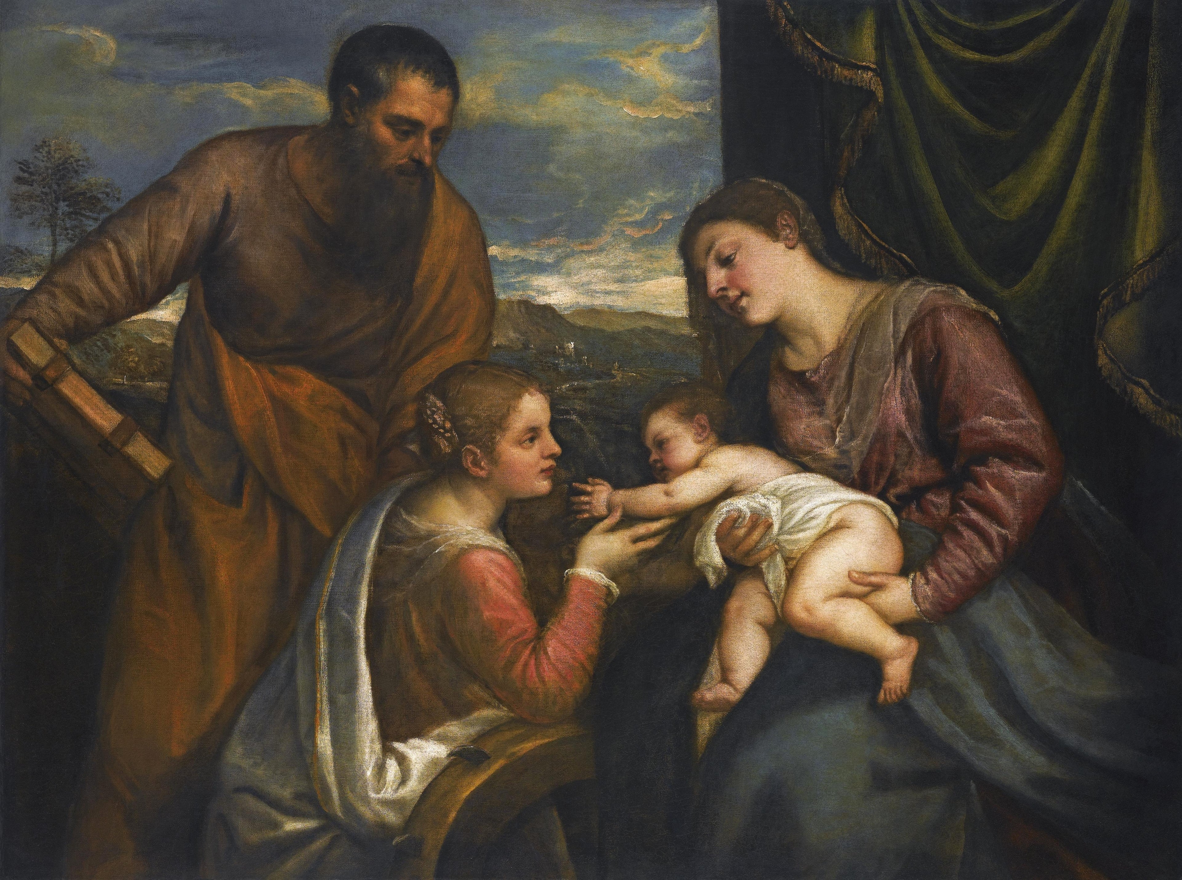 La Vierge à l'Enfant avec les saints Luc et Catherine d'Alexandrie - Titian