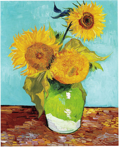 🌻 Ayçiçekleri (turkuaz zemin) – Vincent van Gogh (1888)