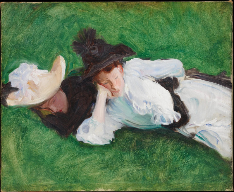 İki kız bir çimenlikte - John Singer Sargent