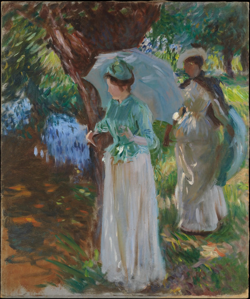 İki şemsiye taşıyan kız - John Singer Sargent