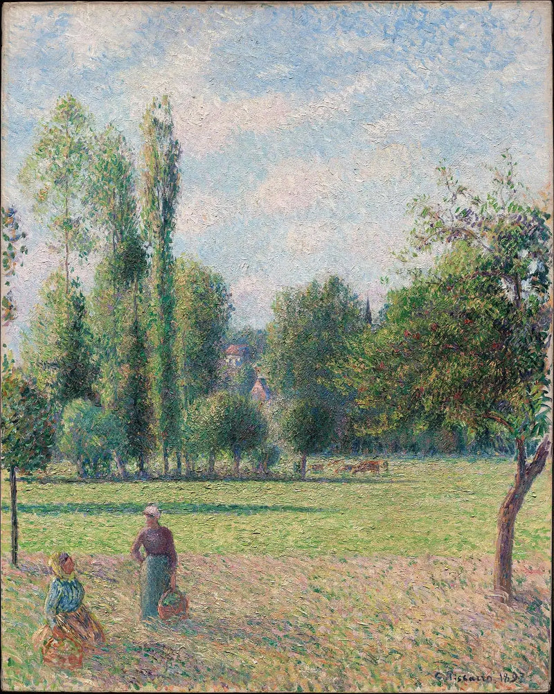 Éragny'deki Çayırda İki Kadın - Camille Pissarro