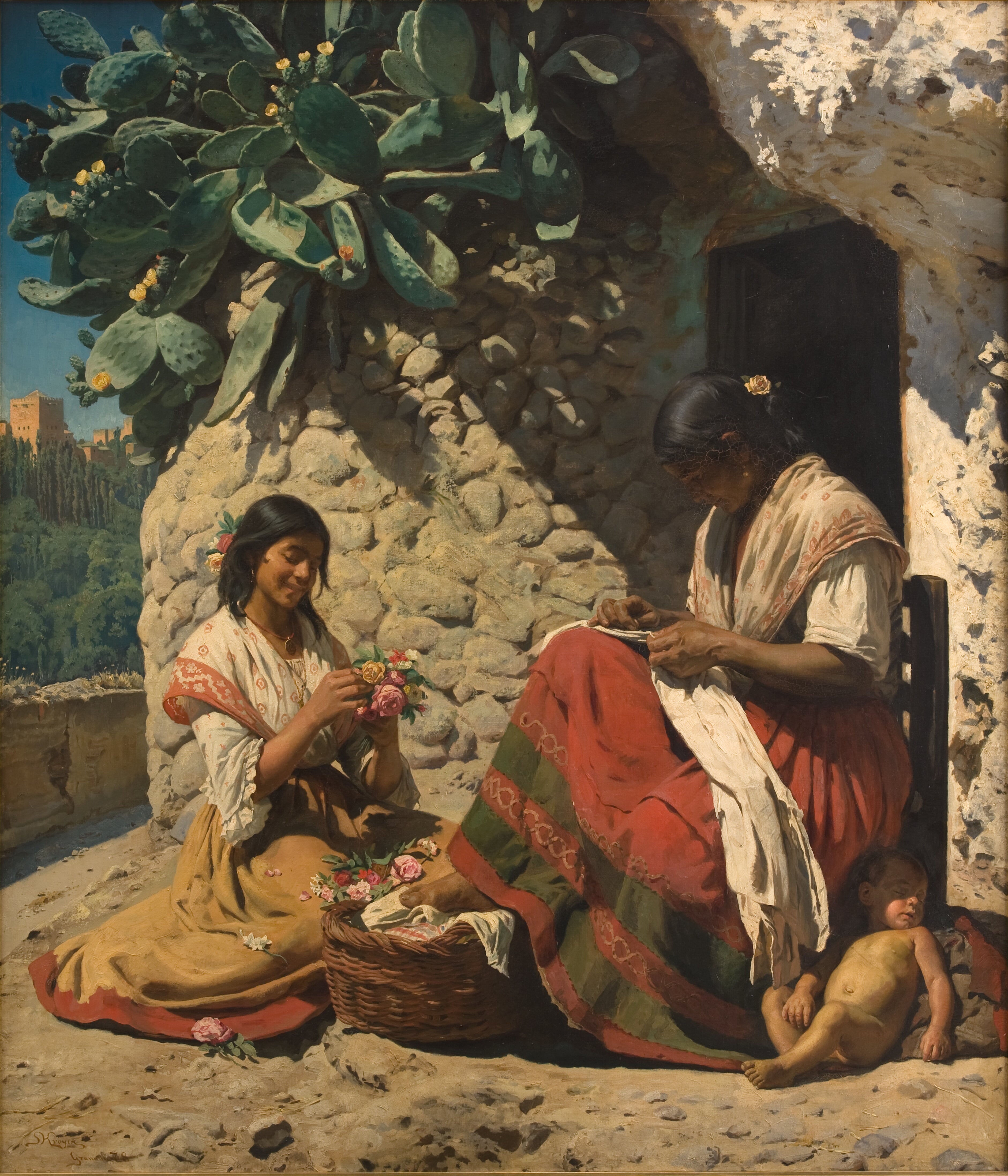 İki çingene kulübelerinin önünde. İspanya - Peder Severin Krøyer