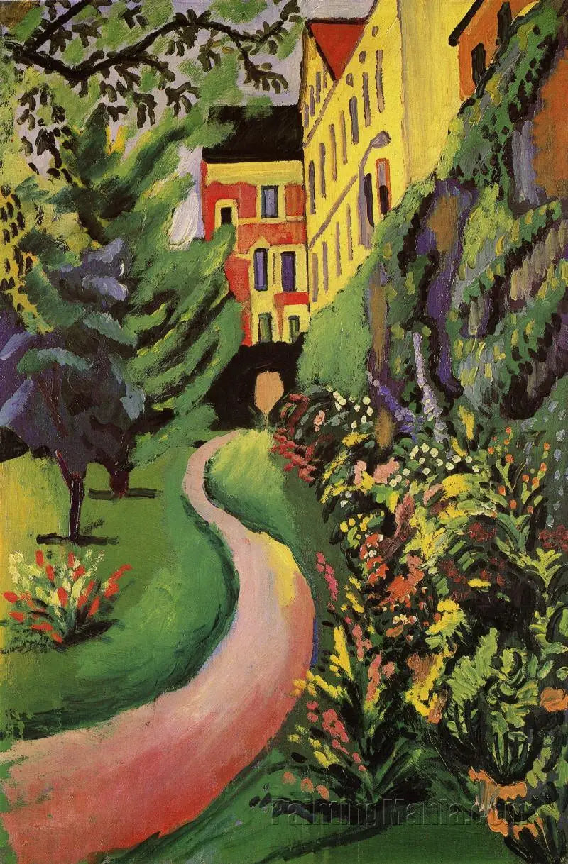 Çiçekli kenarlarıyla bahçemiz - August Macke
