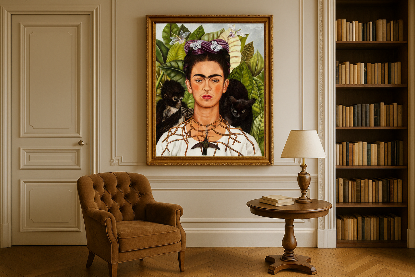 Dikenli kolyeli ve sinekkapanlı otoportre – Frida Kahlo (1940)