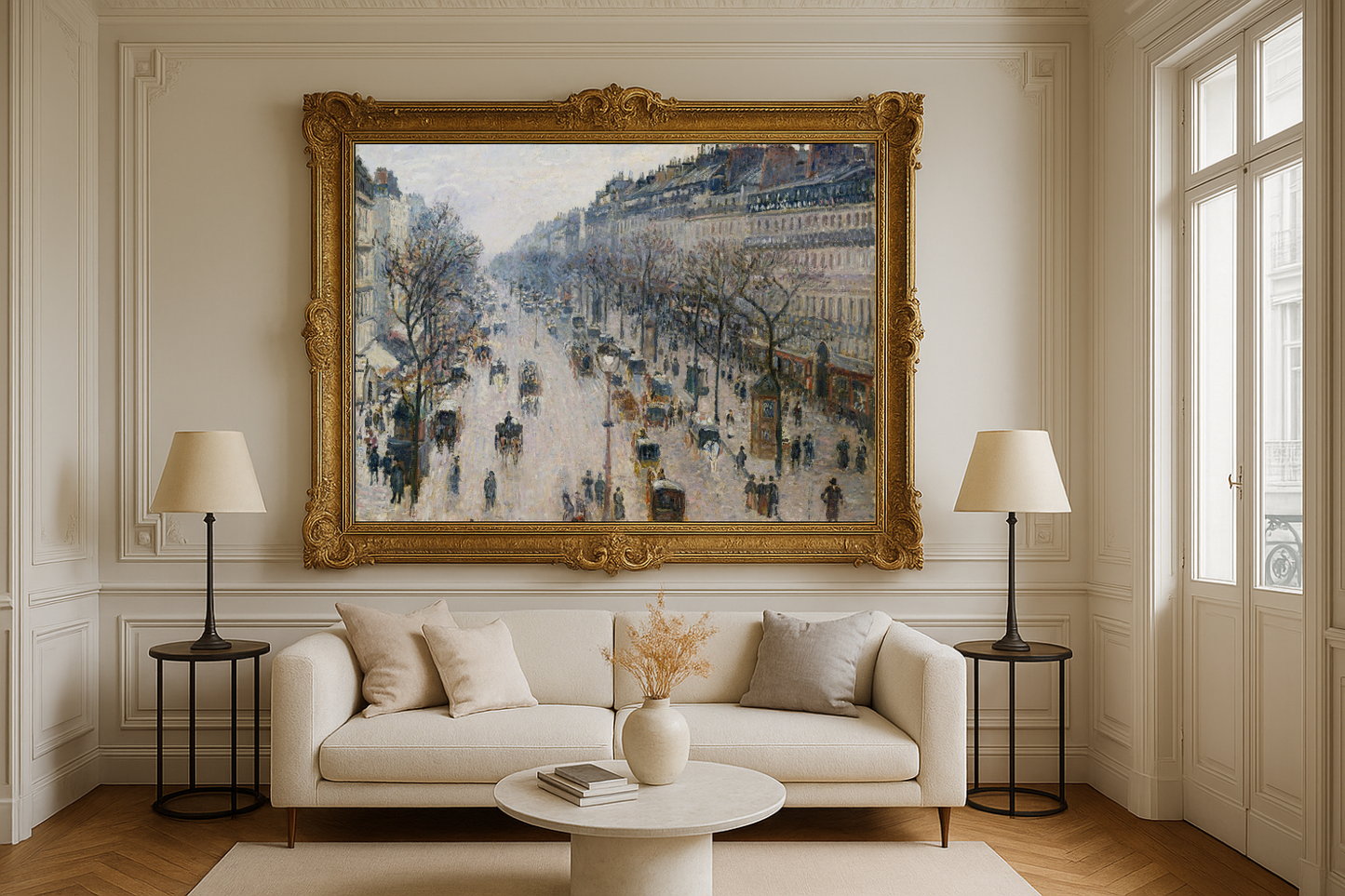Boulevard Montmartre bir kış sabahı - Camille Pissarro