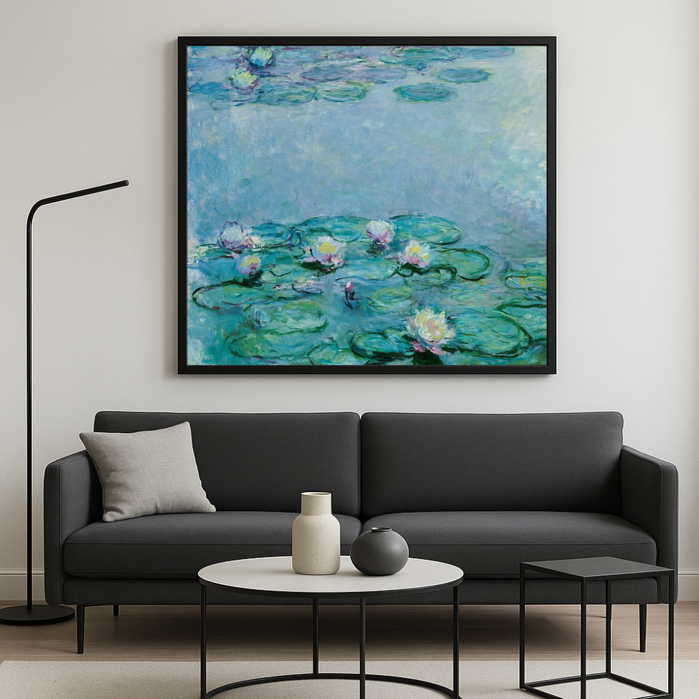 🌸 Nilüferler – Çiçeklerin yakın çekim detayı, Claude Monet