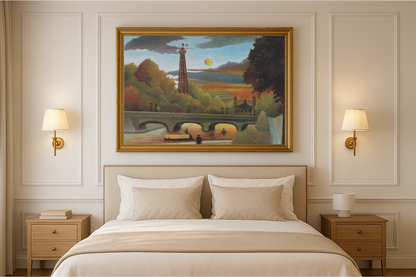 Seine ve Eyfel Kulesi gün batımında - Henri Rousseau