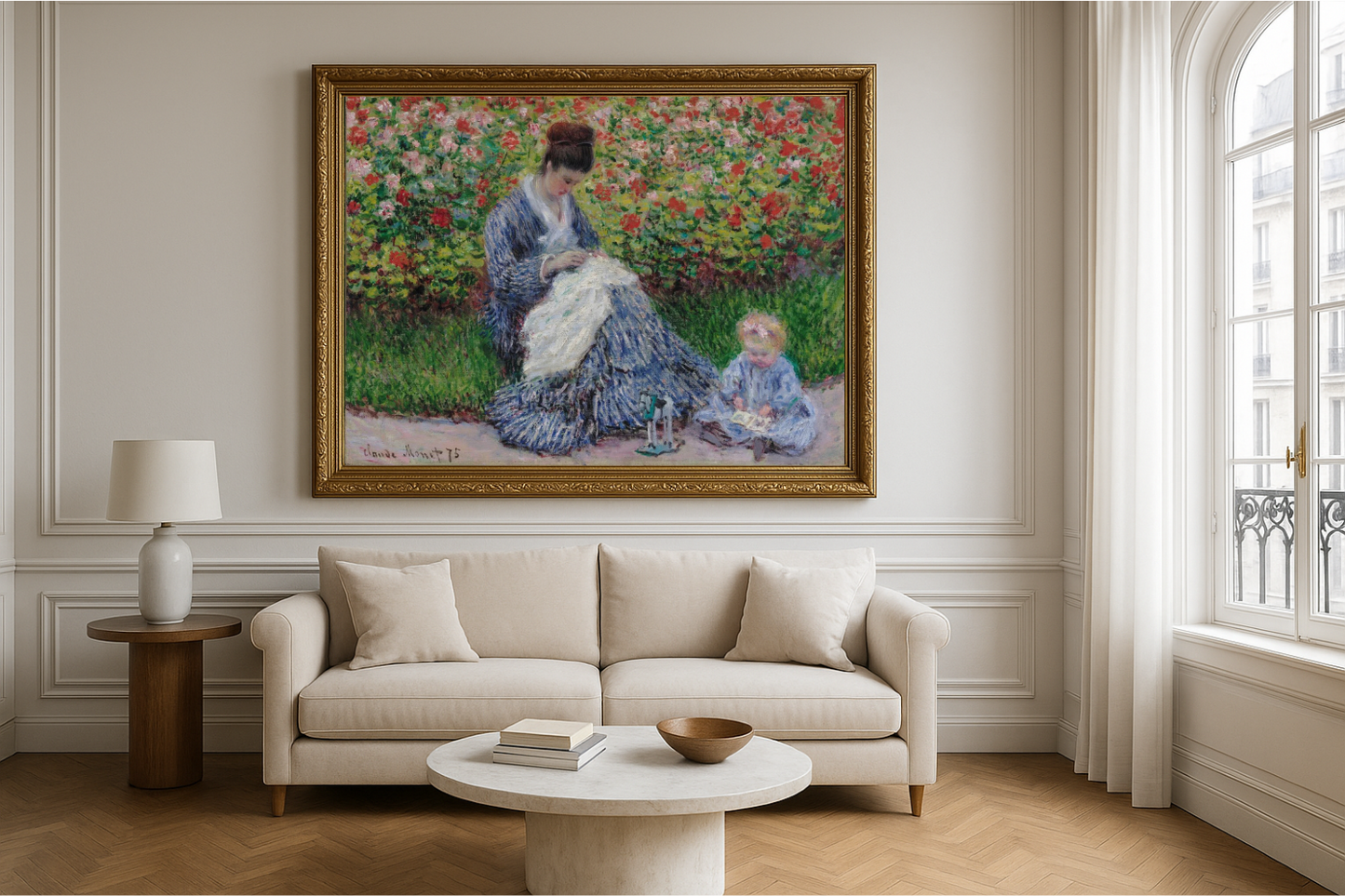 🌼 Camille Monet ve Bahçedeki Çocuk – Claude Monet (1875)