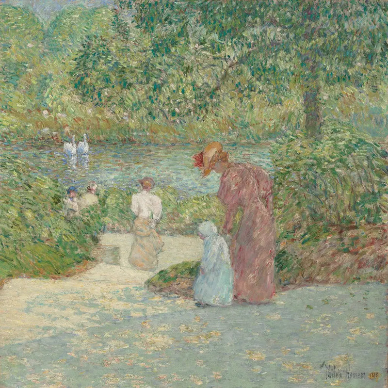 Merdivenlerden inmek, Central Park - Childe Hassam