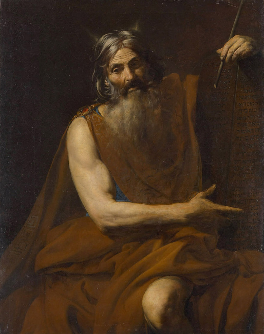 Moïse cornu et les Tables de la Loi - Valentin de Boulogne