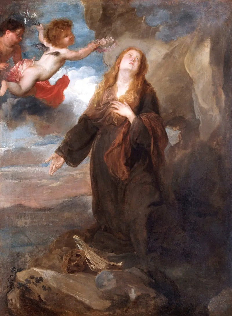 Rosenlerle taçlandırılmış Aziz Rosalie - Antoine van Dyck