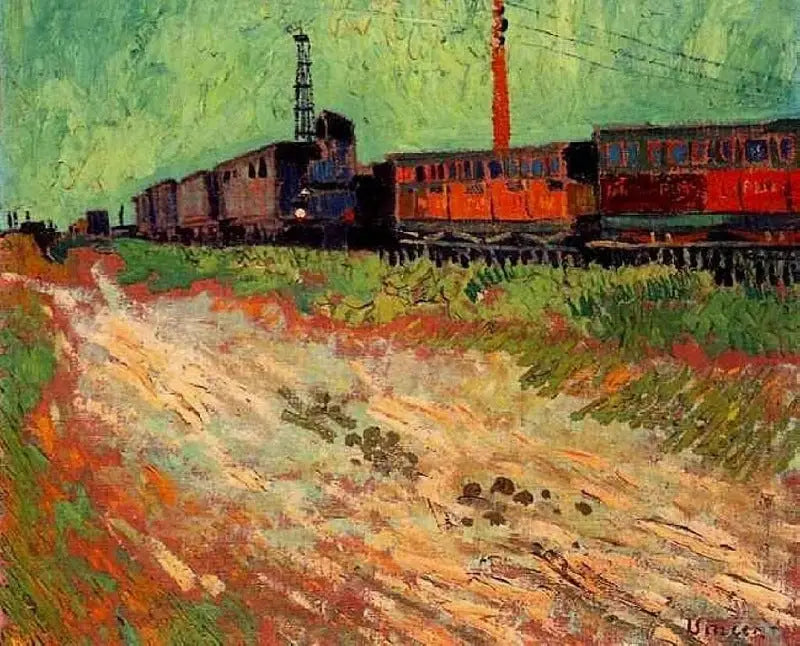 Arles'te Tren Vagonları - Vincent van Gogh